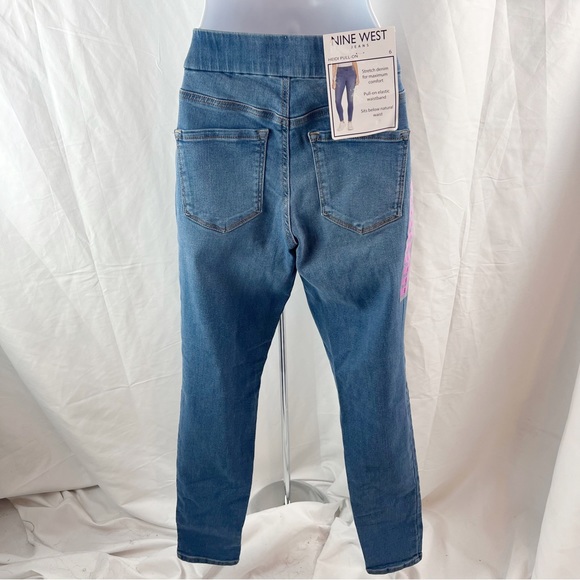 NINE WEST Ladies Heidi Pull On Pant, High Waisted Jeans, Stretch Jeans, Skinny 6 - Picture 4 of 5